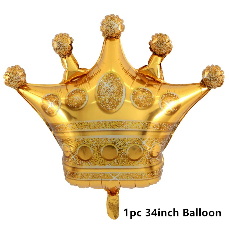 1pc Crown С Днем Рождения Фольга из розового золота конфетти латексные шары взрослых рождения Юбилей вечерние воздушные шары для художественного оформления кисточкой баннер флаг - Цвет: 1pc Crown