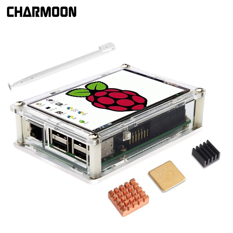 ЖК дисплей с сенсорным экраном 3 5 дюйма для Raspberry Pi 2 / Model B + прозрачный акриловый
