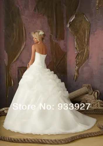 vestido de noiva 2014 Latest Sweetheart Ruffle Beaded Organza Fuffle Bridal Ball-Gown Wedding Dress Customer Made | Свадьбы и