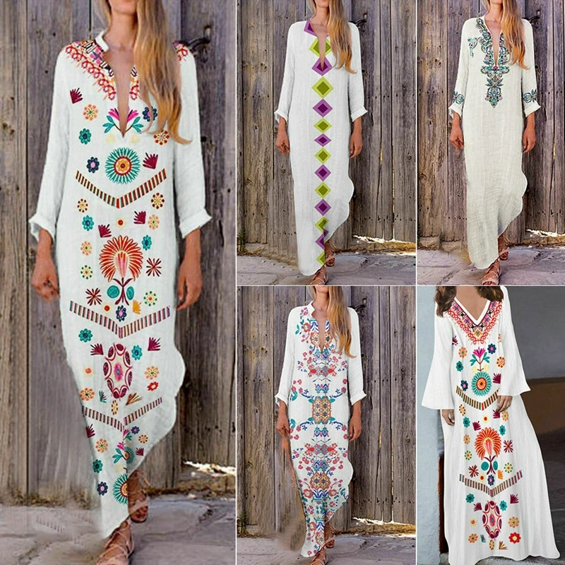 CUERLY 2019 женское длинное платье макси с длинным рукавом и рисунком Пейсли