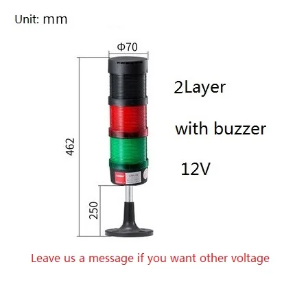 2layer12Vwith buzzer Безопасность стек настенный светильник Промышленный 5-слойный чехол стек светильник светодиодный сигнальный Маяк предупреждение светильник диск база Предупреждение светильник башня 12V 24V 110V 220V - Цвет: 2layer12Vwith buzzer
