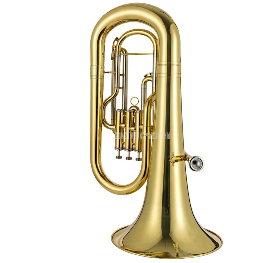 Профессиональный Euphonium 3 прямой ключ Bb бас французский рог золотой Lacque Труба
