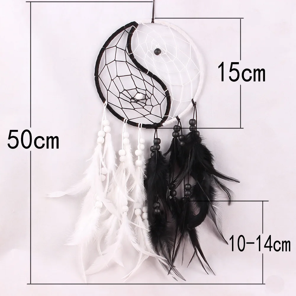 

Mysterious Indians Tai Chi Dreamcatcher Gift Handmade Dream Catcher Net Feathers Wall Hanging Decoration Ornament