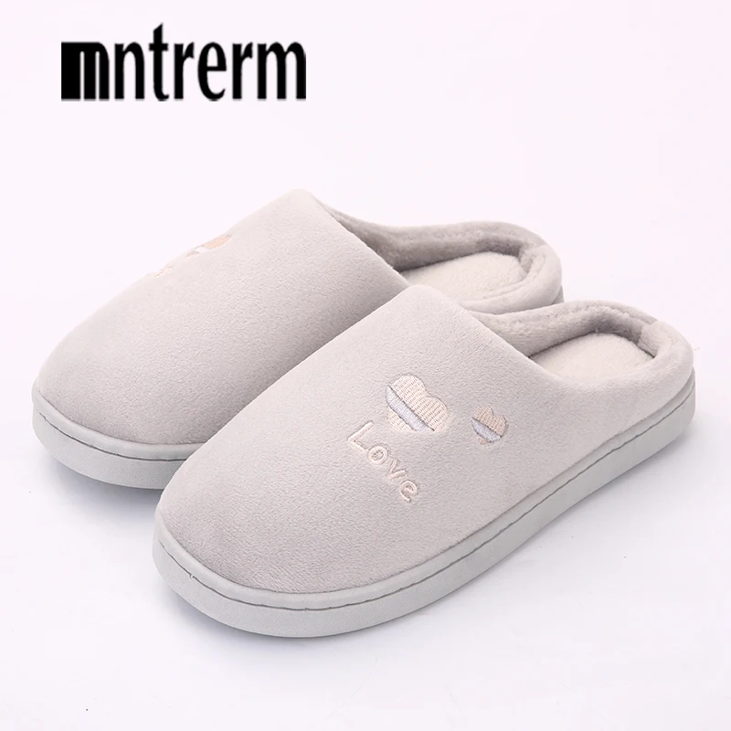 Женские зимние теплые яркие домашние тапочки Mntrerm из хлопка плюшевые размера