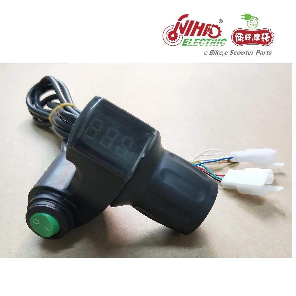 

16 E-BIKE 12V-72V Ebike Half Twist Throttle With LED Digital Voltage Display And Cruise Function e Bike Bicycle Electric ZTECH