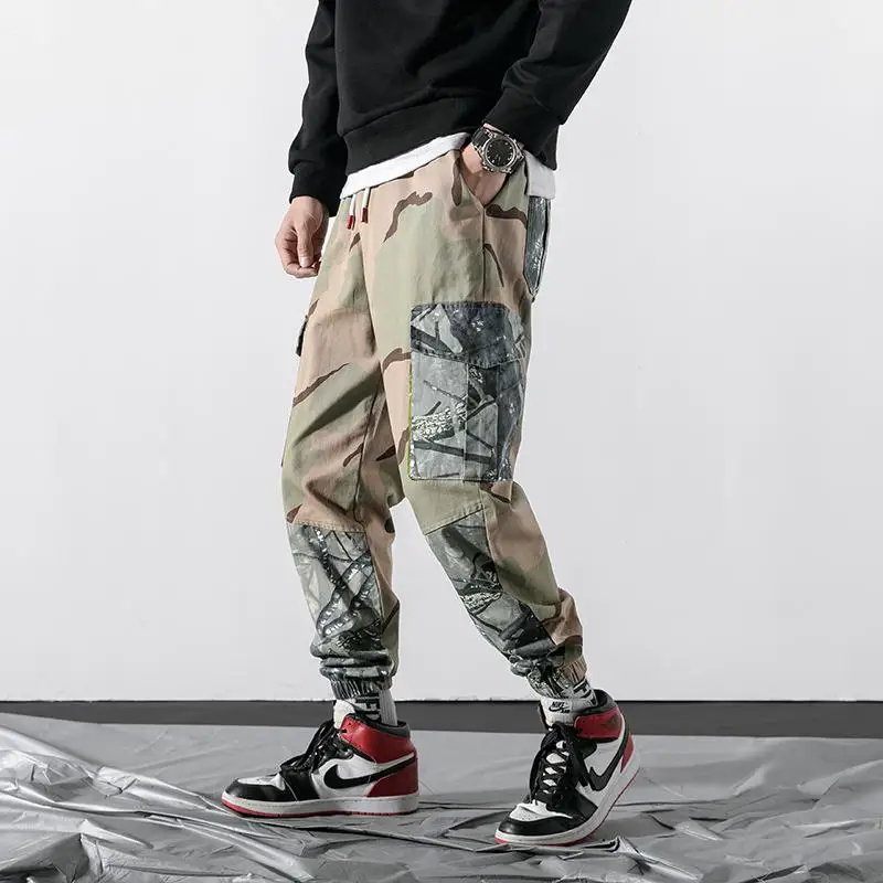 Light Camo Pants Эластичные талии тактические брюки размера плюс 4XL 5XL Военный стиль брюки карго мужские Мульти карман повседневные Летние камуфляжные брюки XXXXXL - Цвет: Light Camo Pants