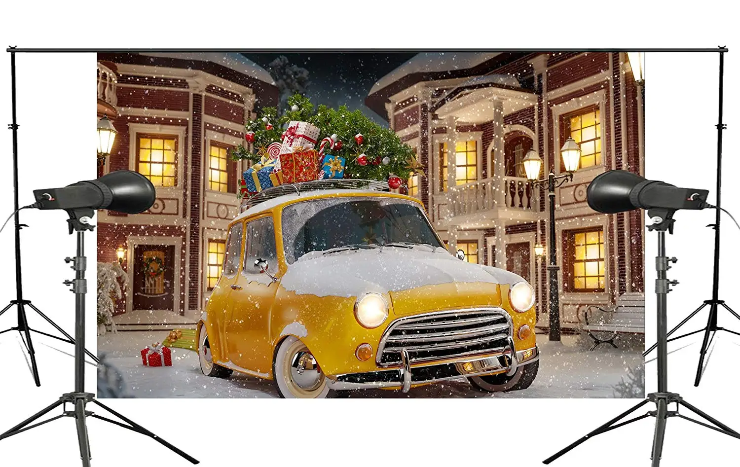 7x5ft изысканный Яркий Рождественский ночной фон для фотосъемки студия