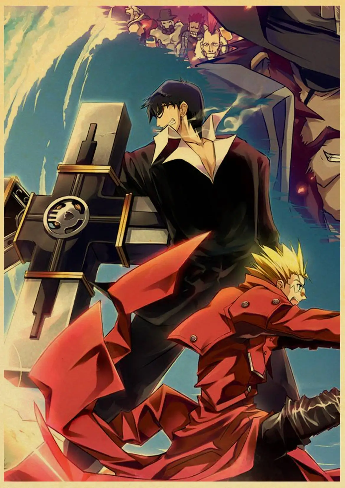 T015 Trigun аниме Ретро плакат стикер бар настенные наклейки декоративные настенные украшения дома - Цвет: T015