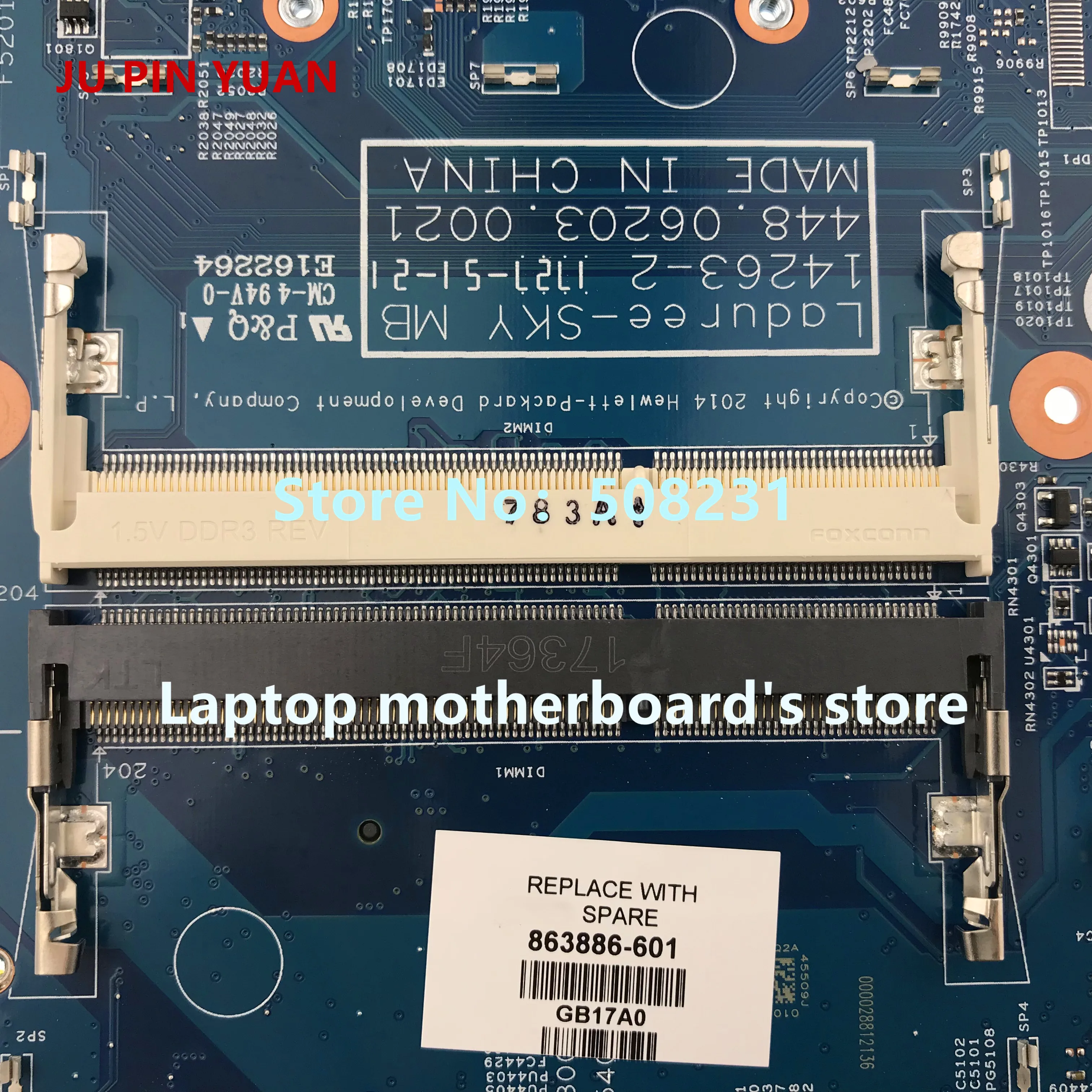 JU PIN Юань 601-903241 448.08J04.0011 для hp Pavilion x360 Кабриолет 13-u Материнская плата ноутбука PentN3710 полностью протестирована