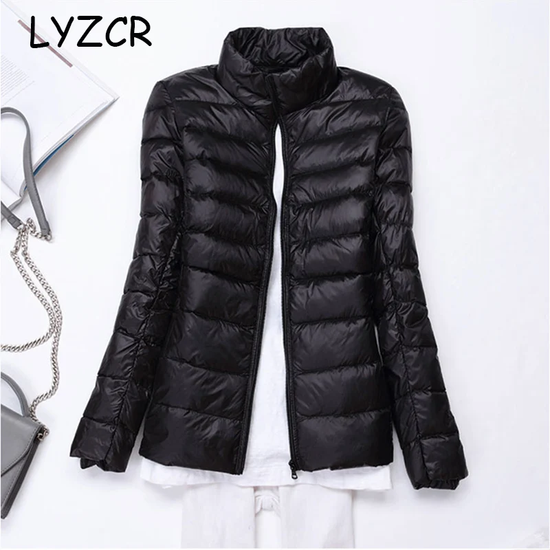 Теплая куртка-бомбер на утином пуху Женская осенне-зимняя ветровка 2019 пальто
