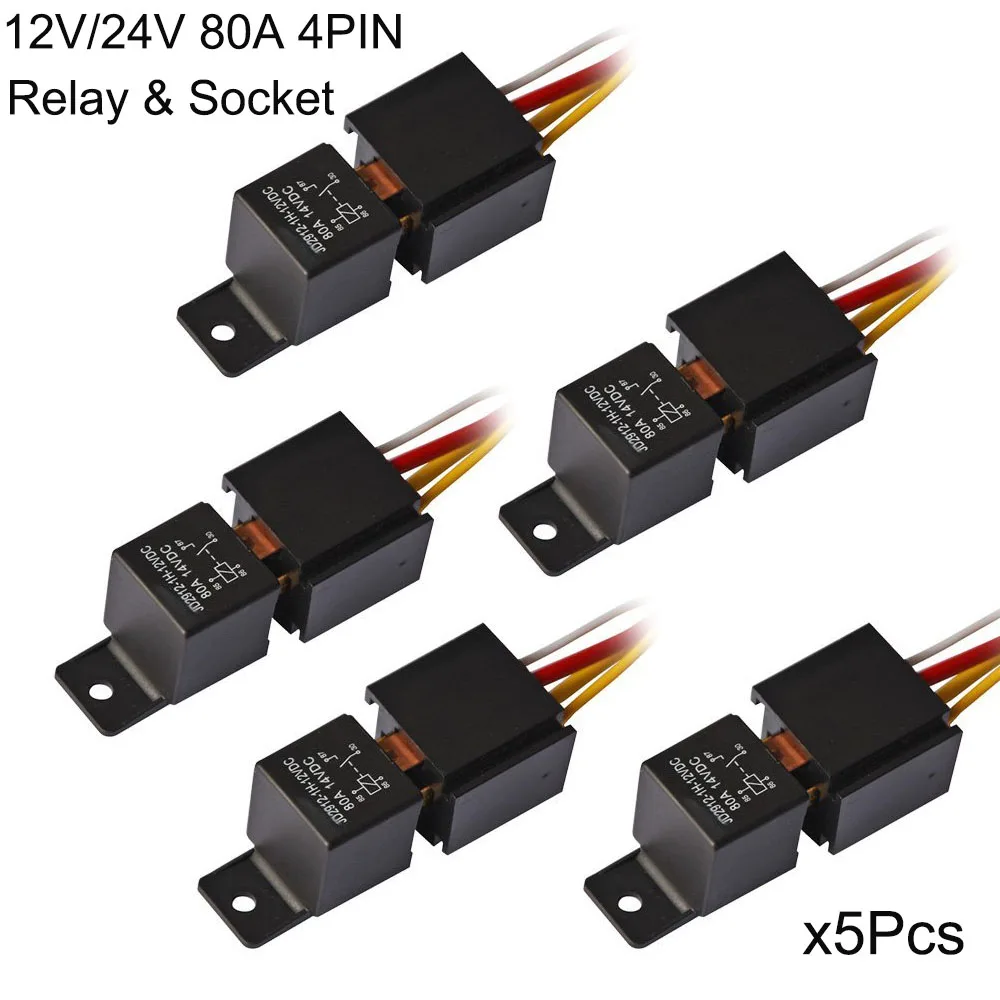 KH 5/комплект водонепроницаемое автомобильное реле + гнездо для жгута 12 В/24 В 4Pin 4