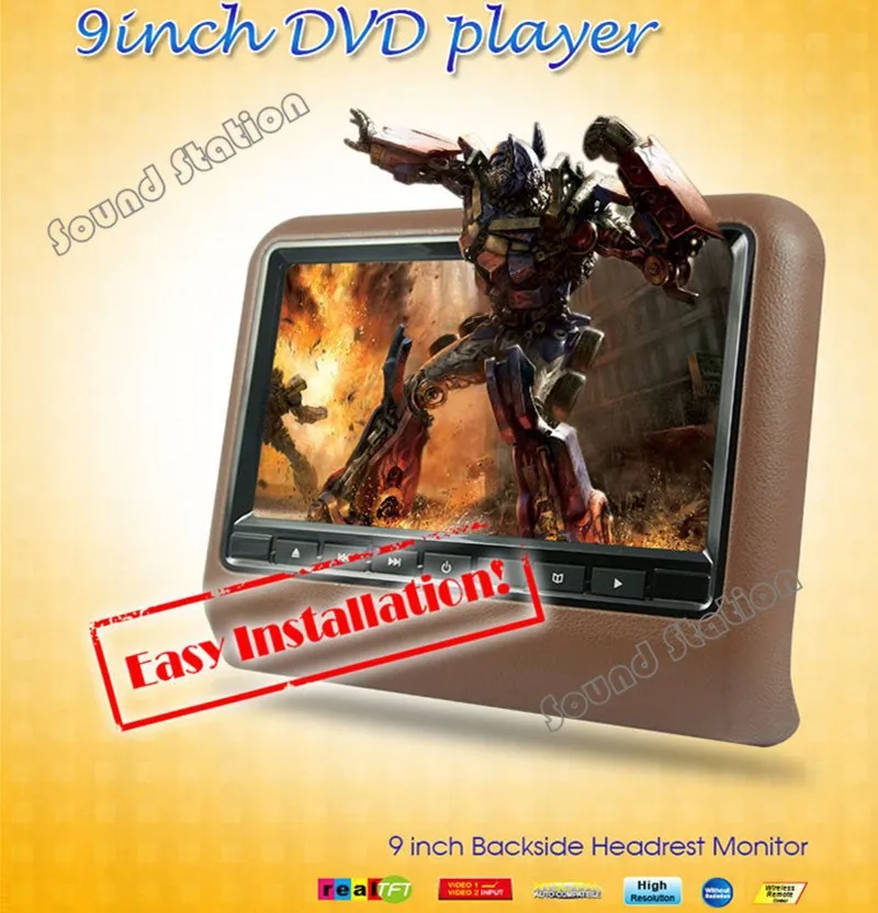 2 предмета x 9 дюймов авто подголовник автомобиля dvd монитор Infiniti TFT ЖК дисплей