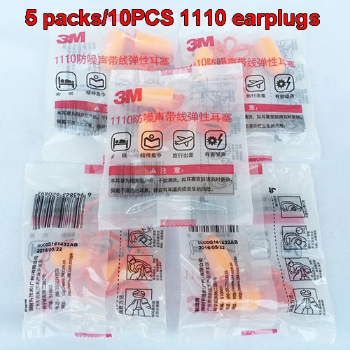 5 packs of 10PCS1110 3 м 1100/1110/1250/1270 затычки для ушей 5 упаковок в партии 10 шт. Распродажа по сниженным ценам, затычки для ушей Шум предупреждения Защитная затычка для ушей - Цвет: 5 packs of 10PCS1110