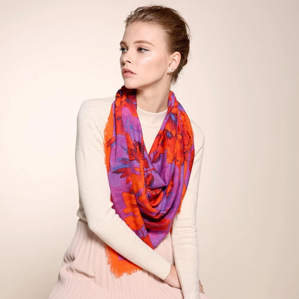 100% шерсть простой 100S зимний шарф женский одеяло шарфы бесконечность шаль для