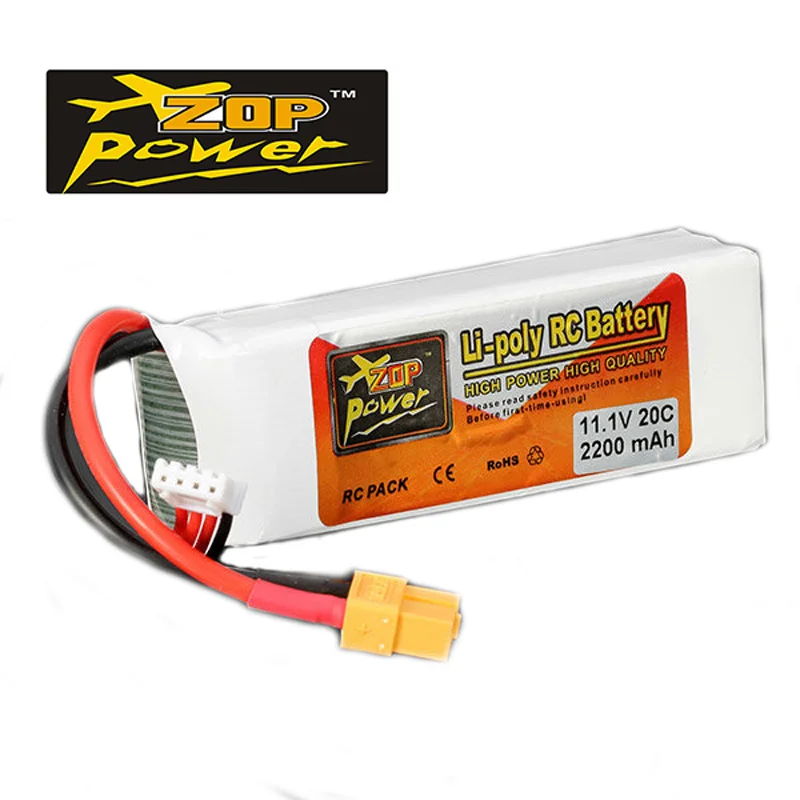 Высококачественная аккумуляторная батарея Lipo ZOP Power 11 1 В 2200 мАч 3S 20C Battery XT60 Plug|xt60