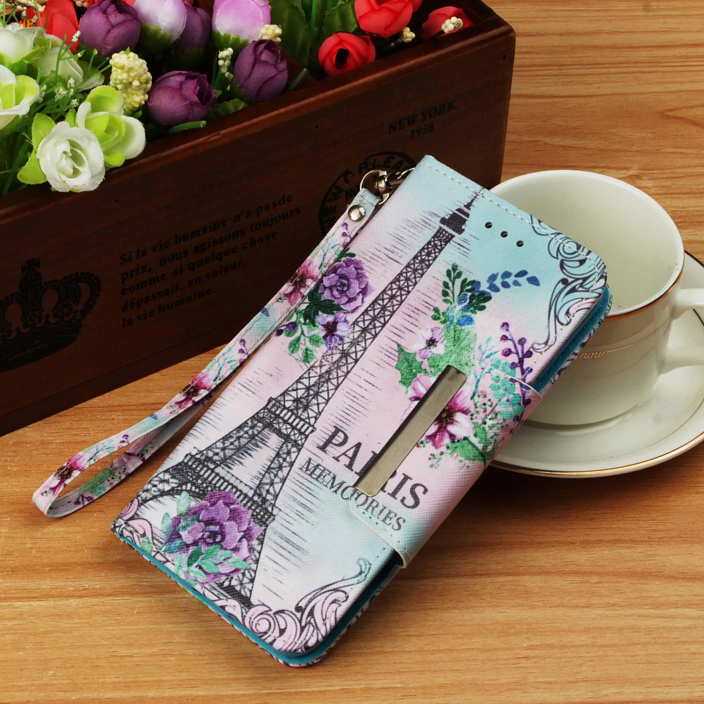 Набивные узоры на магните из искусственной кожи чехол-бумажник чехол для LG Aristo 2