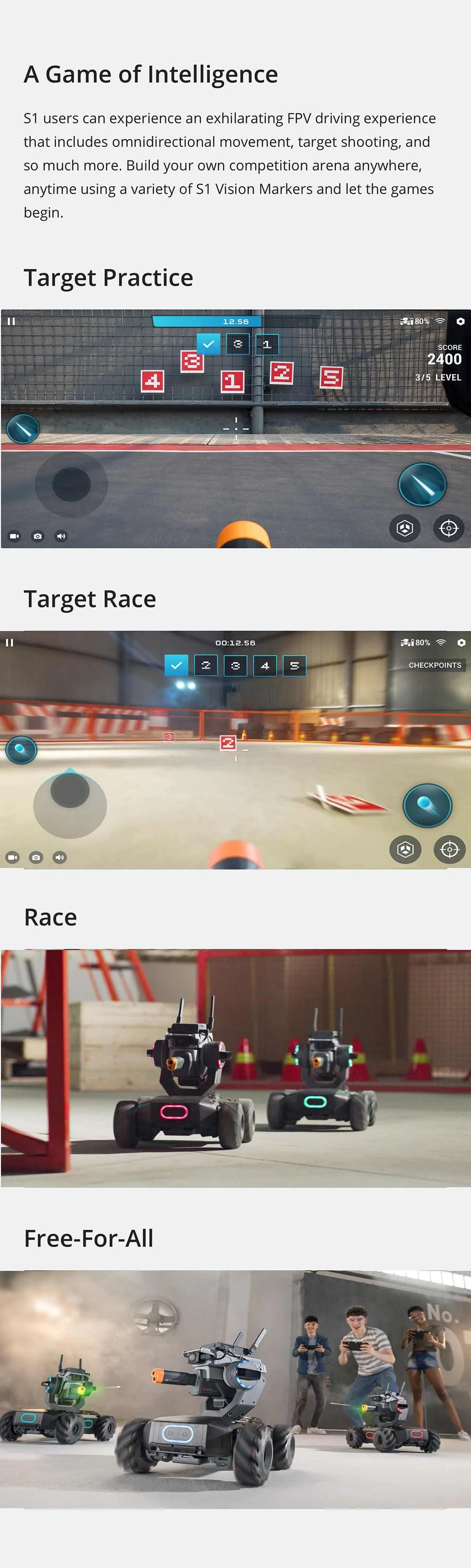 DJI Robomaster S1 паровой DIY 4WD бесщеточный HD FPV APP RC Интеллектуальный робот с AI модулями Scratch 3,0 Py& тон программа