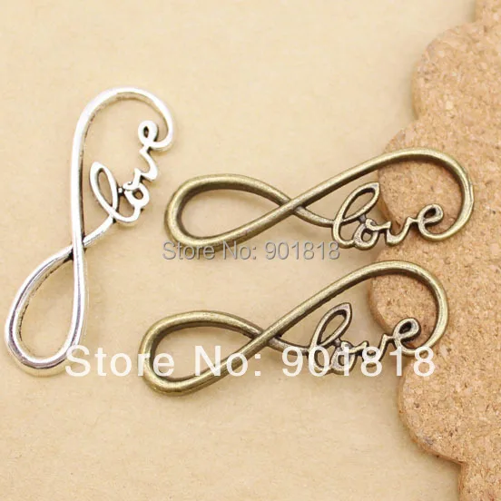 20 шт./пакет модные новые соединители LOVE infinity для ювелирных украшений symbol 13*39 мм