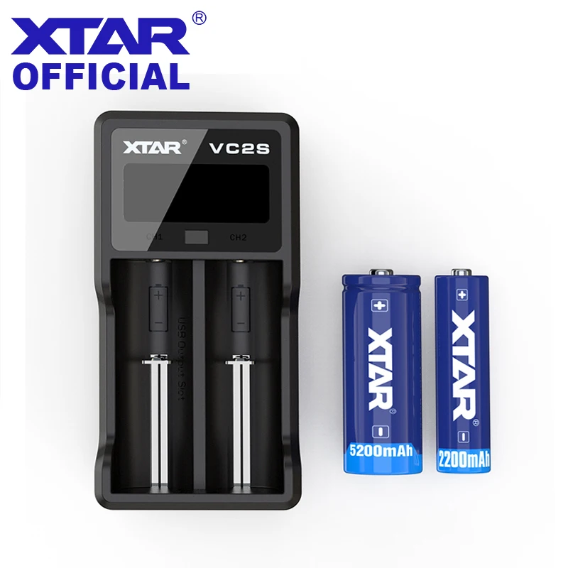 XTAR Зарядное устройство VC2S Powerbank Функция 3 7 V Li Ion 10400 26650 Перезаряжаемые Батарея 1 2 в