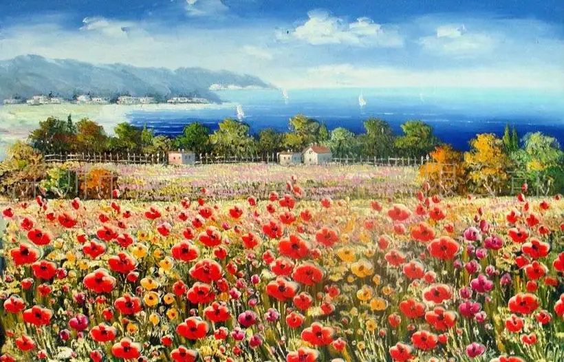 

Flower sea Needlework, Cross stitch,14CT Unprinted Romantic for Embroidery kits Scenery Cross-Stitching,DIY Handmade decor