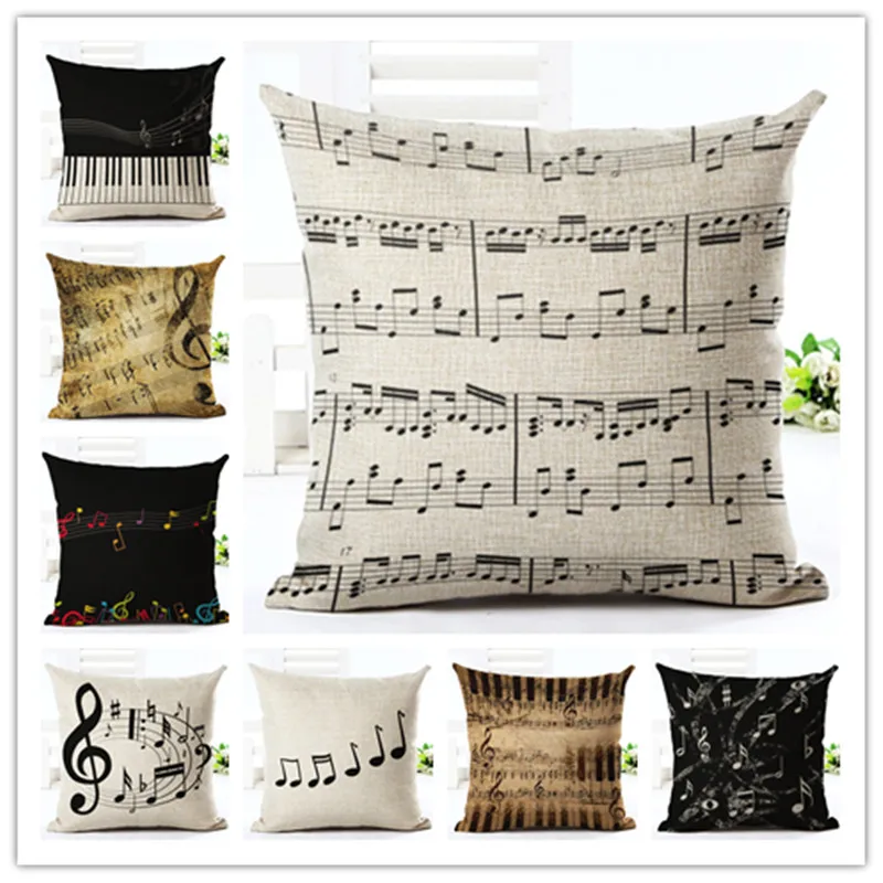 Пианино ноты хлопок белье Чехлы для подушек декоративная наволочка Применение
