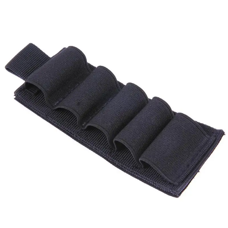 

Black Tactical Ammo Carrier Pouch Hook Loop 5 Rounds Shotgun Shell Holder Bullet Pouch With Adhesive Back 170*110*10mm