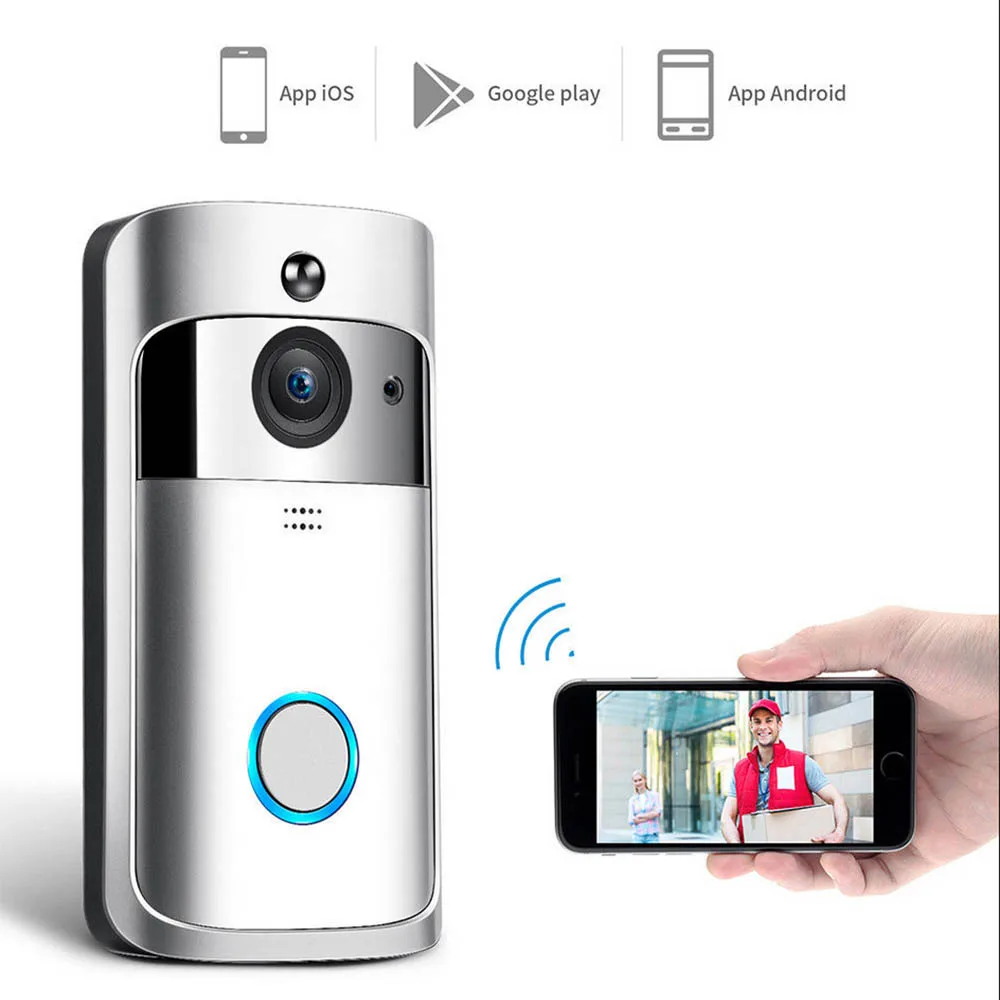 Беспроводная видеокамера дверной звонок с Wi Fi Видеозвонок 720P домашняя камера