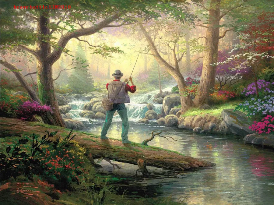 Картина на холсте Thomas Kinkade современный настенный постер с рисунком украшение для