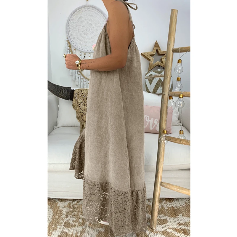 Женское повседневное длинное платье макси в стиле бохо летнее сексуальное