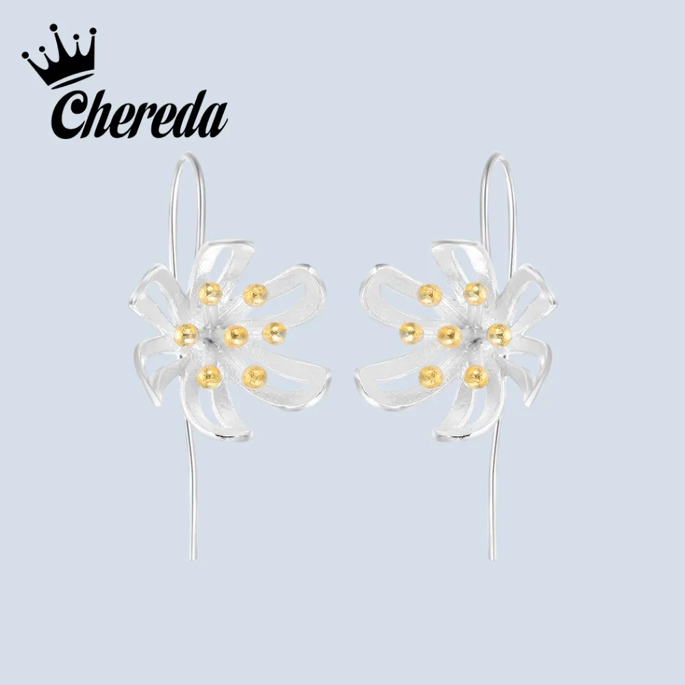 Женские серьги капельки Chereda с цветами простой дизайн|drop earrings|earrings fashionfashion drop