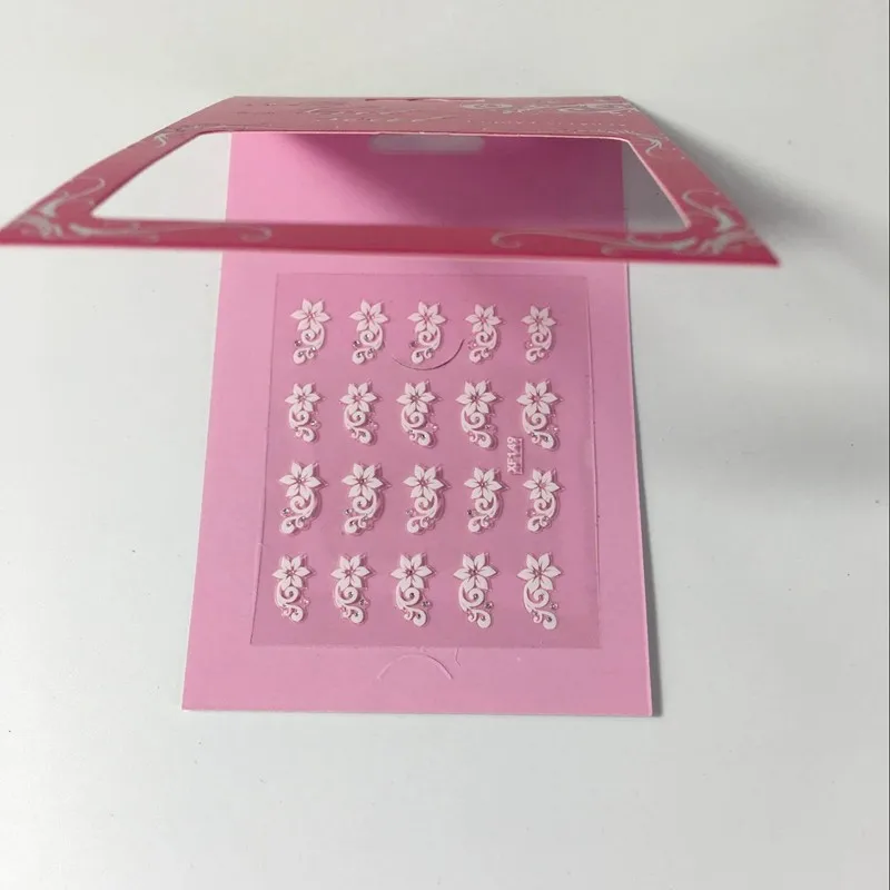 1 упаковка Мода 3D белый цветок XF149 наклейки на ногти DIY искусство украшения ногтей