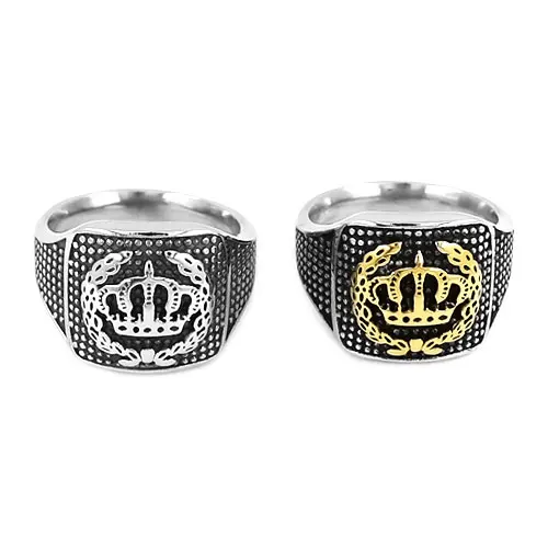 Кольцо King Crown из нержавеющей стали 316L золотистого/серебристого цвета