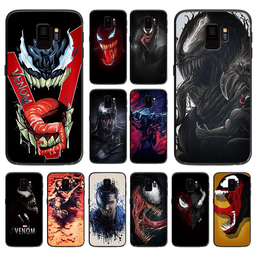 Мягкий чехол для телефона Marvel horror venom illustration Samsung Galaxy S6 S7 S8 S9 S10e Plus Note 8