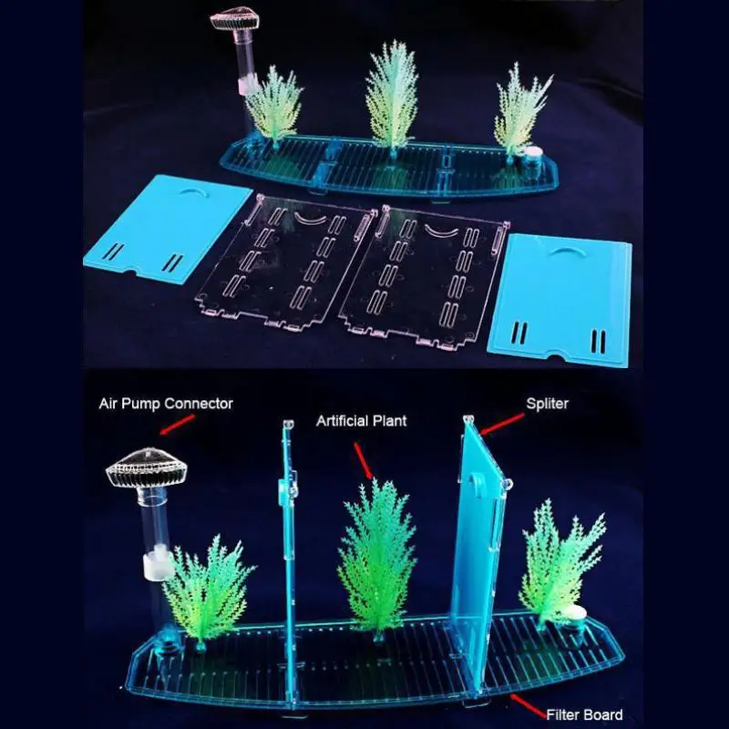 Акриловое волокно 3 спилок аквариум Betta Fish чаша светодиодный светильник