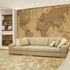 Пользовательские 3D фото обои Ретро Карта мира пейзаж роспись Гостиная Спальня виниловая роспись водонепроницаемые обои домашний декор