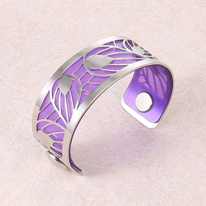 Cremo Модный Браслет-манжета в форме листа, браслеты для женщин Bijoux Yoiumit, ювелирные изделия из нержавеющей стали, Реверсивные кожаные браслеты - Окраска металла: 019