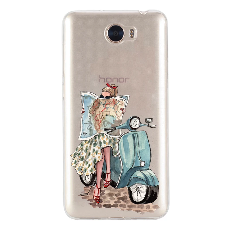 Fashion Girl For Huawei P10 Lite Honor 9 6A Y5 Y6 II Y7 Nova 2 Plus Mate 10 Pro P8 P9 2017 Soft silicone TPU Phone Case |