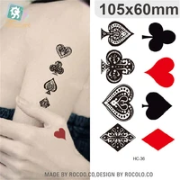 body art waterproof temporary tattoos for lady women sexy 3d poker design flash tattoo sticker free shipping hc 036