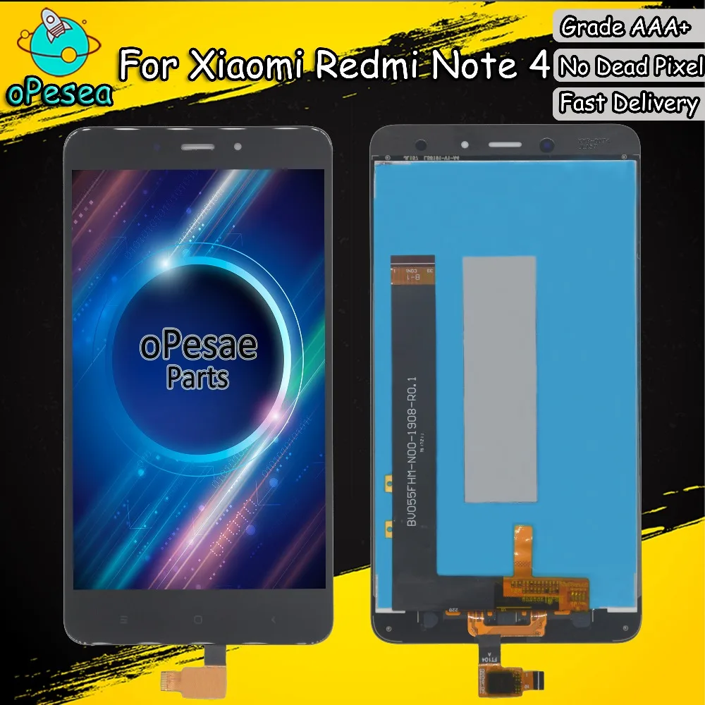 OPesea 5,5 ''для Xiaomi Redmi Note 4 ЖК-дисплей панель сенсорный экран дигитайзер стекло в сборе с рамкой MTK MediaTek Helio X20