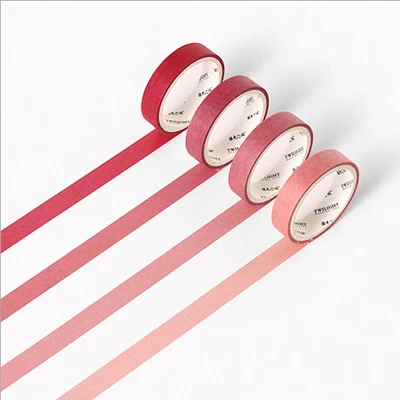 Pink 4 шт./кор. пенал простой сплошной Цвет лента Washi для художественного оформления ногтей, ручная работа Скрапбукинг планировщик изоляционная лента клейкая лента Этикетка Стикеры - Цвет: Pink