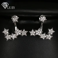 lxoen fashion druzy star stud earrings with marquise zircon silver color stud earings for women studs jewelry gift pendientes