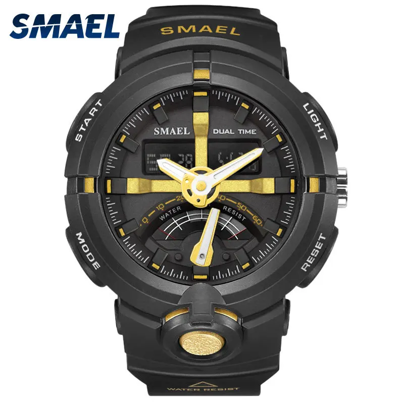 Цифровые часы мужские SMAEL SHOCK Мужские Роскошные Брендовые хронограф 1637