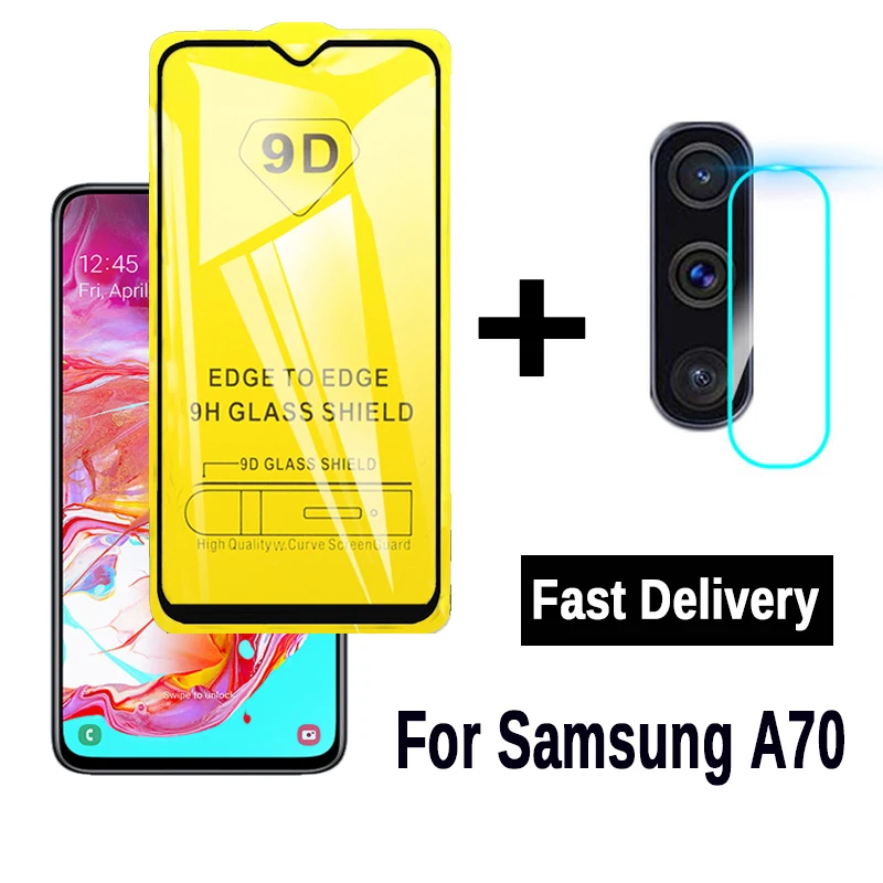 Адаптер 2 в 1 для samsung A70 закаленное Стекло & Камера объектив на Galaxy Экран протектор