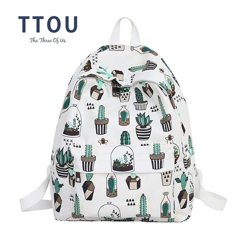 TTOU Ulzzang женский рюкзак с мультяшным котом, милая сумка, водонепроницаемый рюкзак для ноутбука, школьный рюкзак с модным принтом, дорожные сумки Mochilas