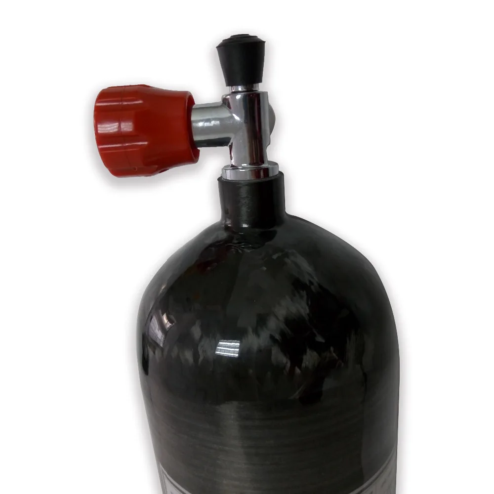 AC36811 Acecare Pcp Air Gun Black Carbon Fiber Cylinder 6.8L GB 300bar Paitnball Tank With Air Valve