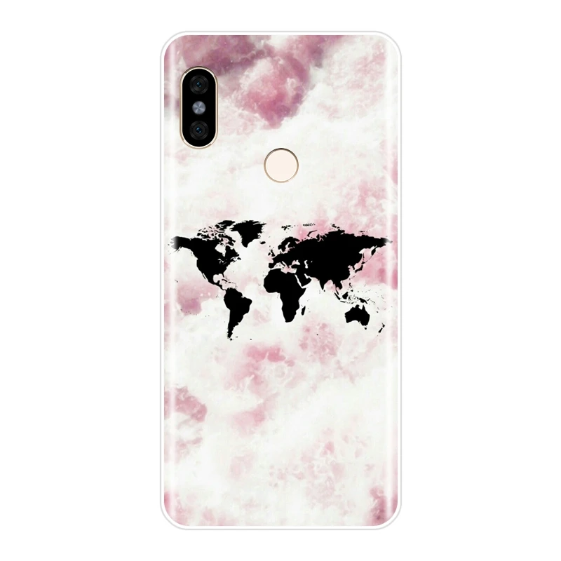 Задняя крышка с картой мира для Xiaomi Redmi S2 6A 5 Plus 4A мягкий силиконовый чехол