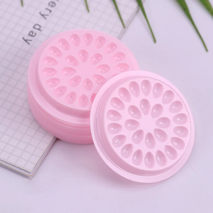 Pink 10 шт. пластиковая клеевая прокладка в форме цветка накладная ресница клей держатель поддоны для ресниц инструменты для наращивания - Длина: Pink