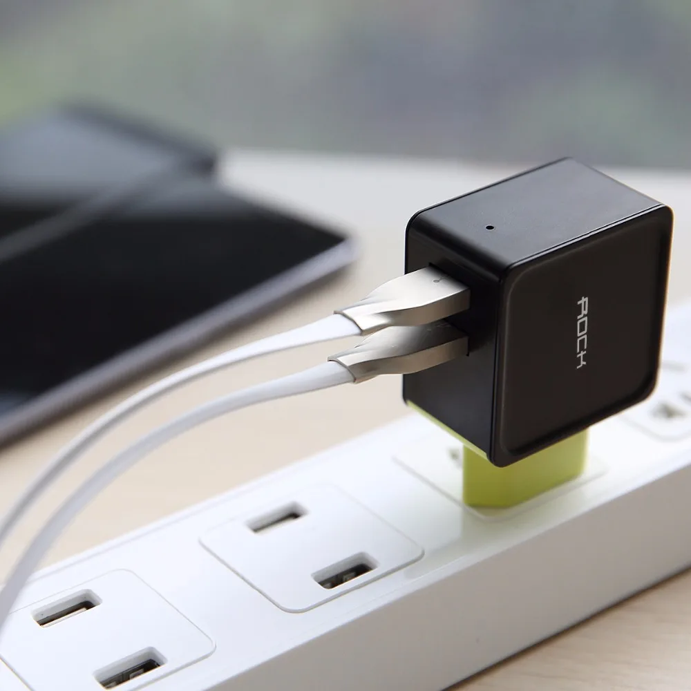 Rock Универсальное зарядное устройство с двумя usb-портами для путешествий, ЕС, портативное зарядное устройство для мобильного телефона, настенное зарядное устройство, штепсельная вилка США для телефона, планшета, 1, 2, 4 порта