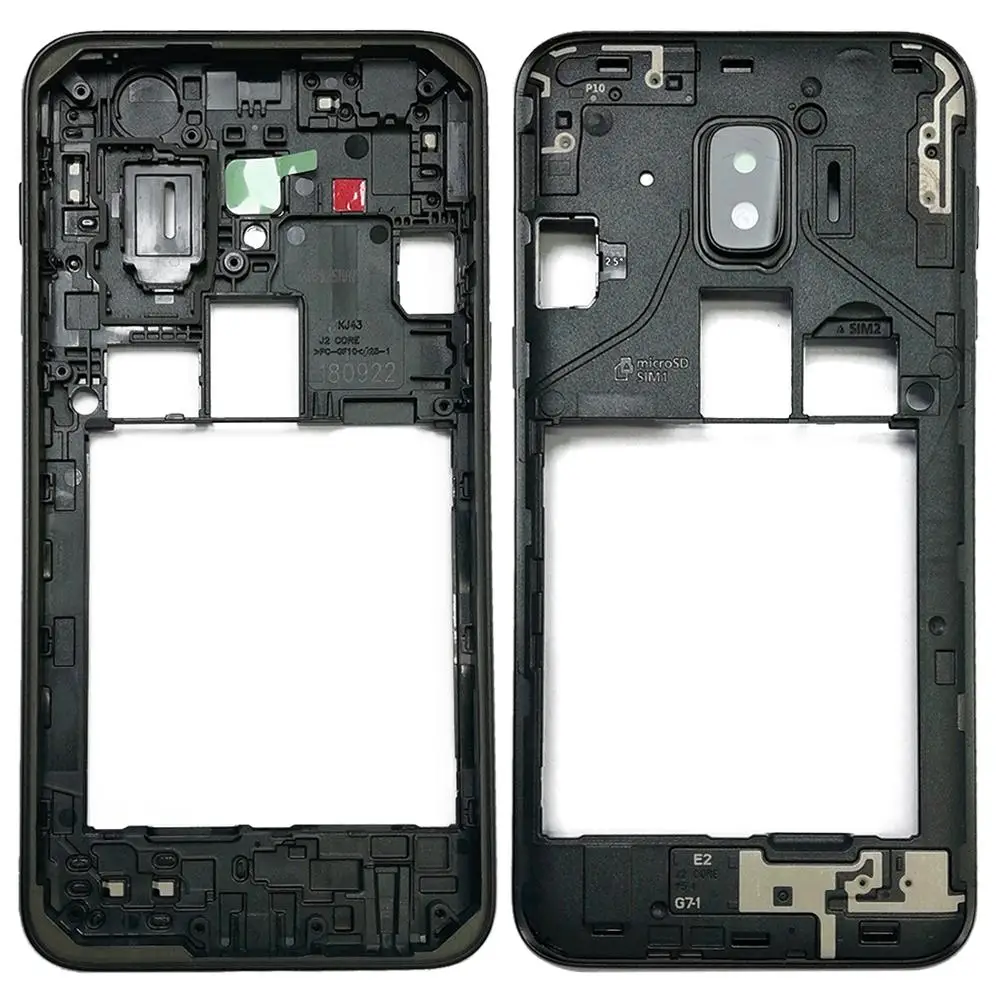 Для Samsung Galaxy средний корпус средняя рамка Крышка ободок для J2 Core/J260 со стеклянными