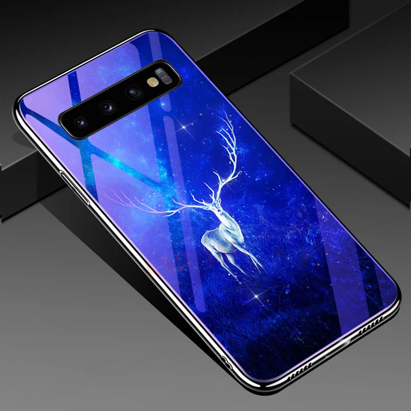 3 Покрытие Стекло чехол для samsung Galaxy A70 A50 A30 A10 M20 S10E S9 S8 S10 Plus Note 9 чехол синий светильник Стекло принципиально Капа - Цвет: 3